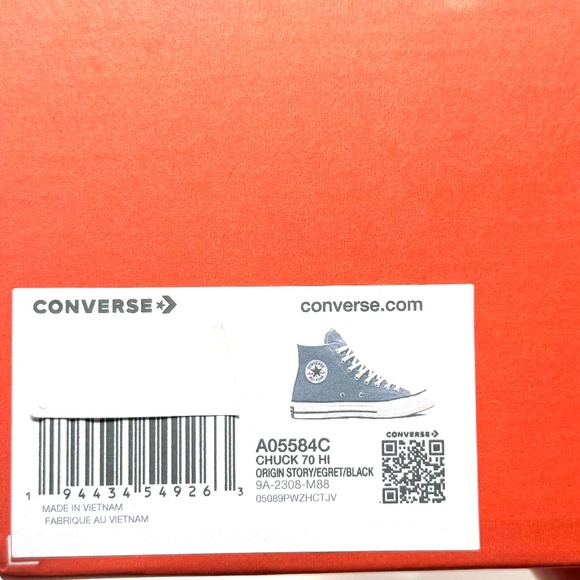 Converse Chuck 70 High Top Sneakers Skate Women's Casual Gray Canvas A05584C - Picture 9 of 10